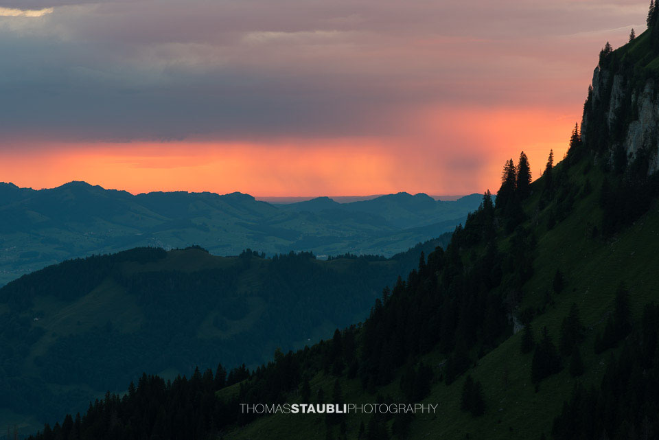 Morgenrot über den Toggenburger Alpen
