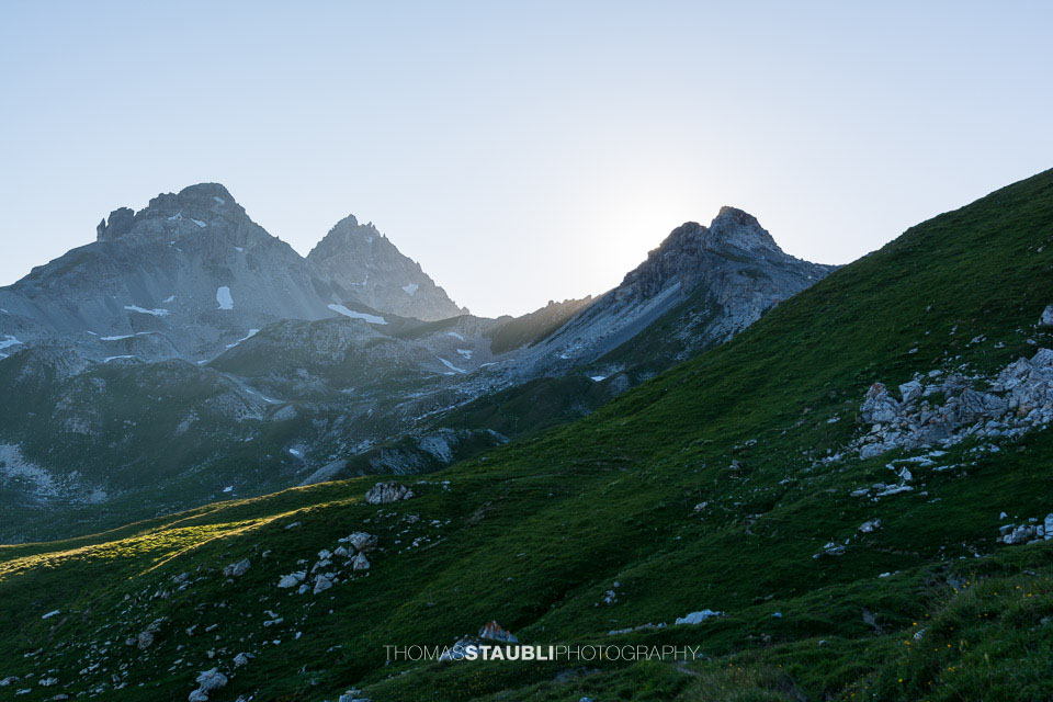 Sonnenuntergang auf der Cufercalhütte