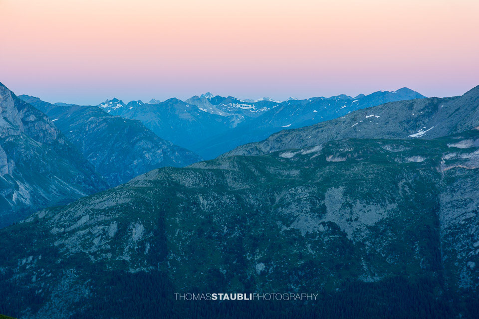 Misoxer Alpen im Abendrot