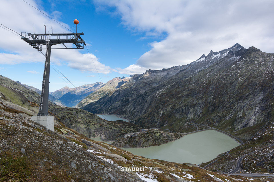 Blick vom Grimselpass Richtung Grimselsee und Haslital