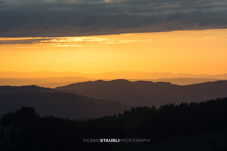 Sonnenuntergang über der Zentralschweiz