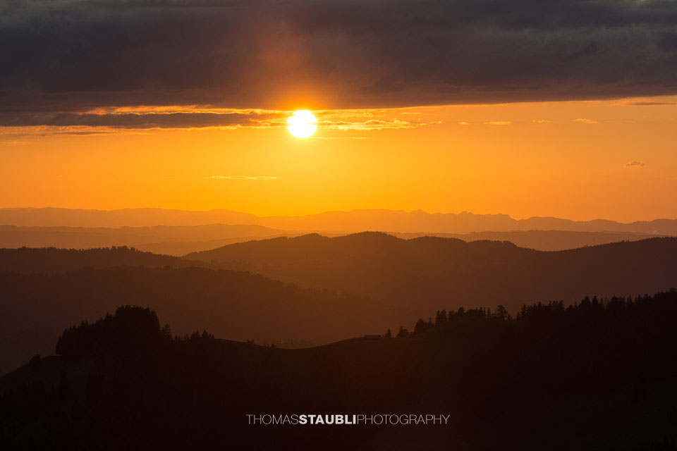 Sonnenuntergang über der Zentralschweiz