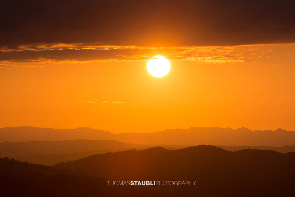Sonnenuntergang über der Zentralschweiz