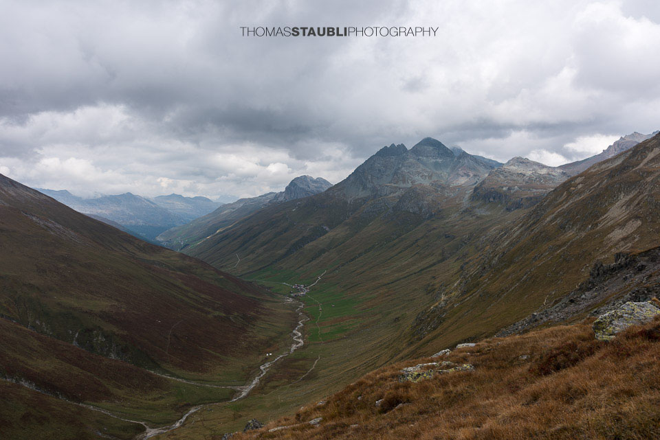 Blick hinunter nach Juf