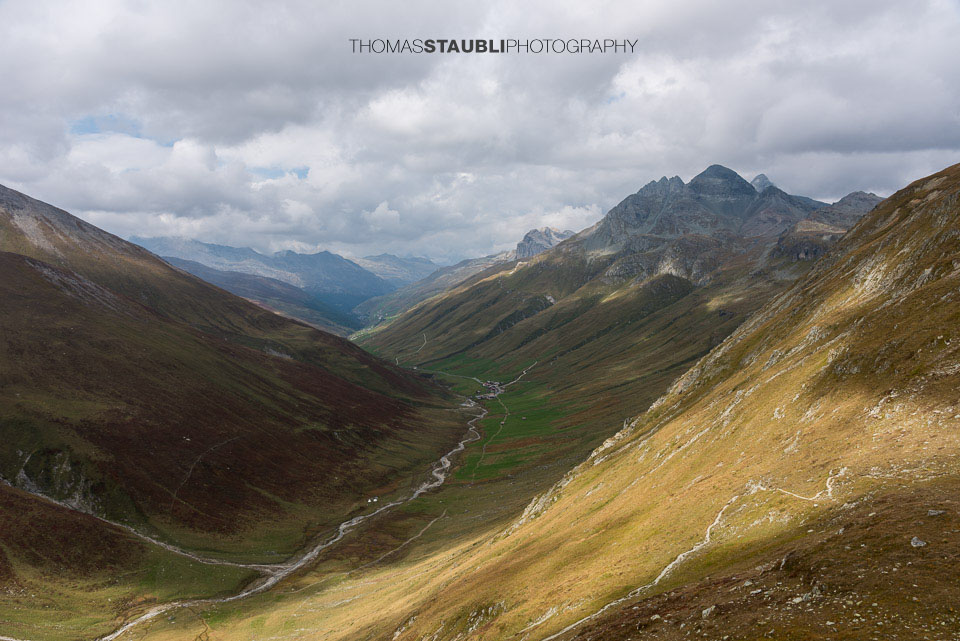 Blick hinunter nach Juf