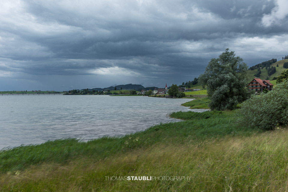 Gewitter über Willerzell am Sihlsee