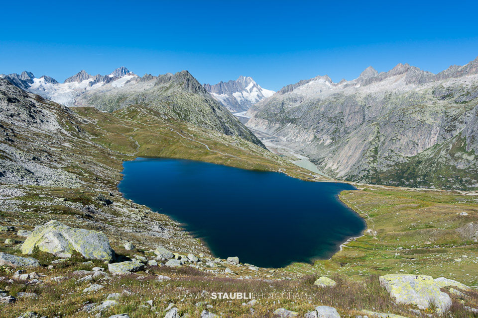 Blick zum Trübtensee und dem Lauteraarhorn im Hintergrund