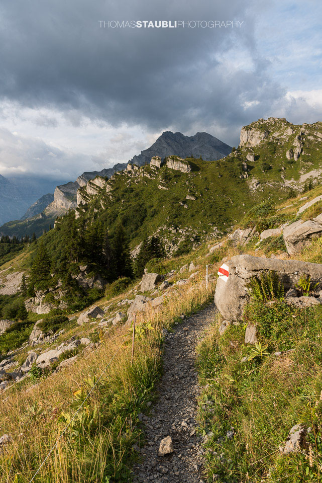 Blick vom Braunwald Panoramaweg Richtung Ortstock