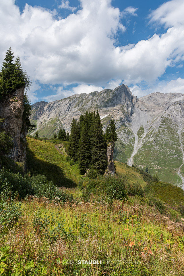 Blick vom Seeblengrat Richtung Bösbächistock