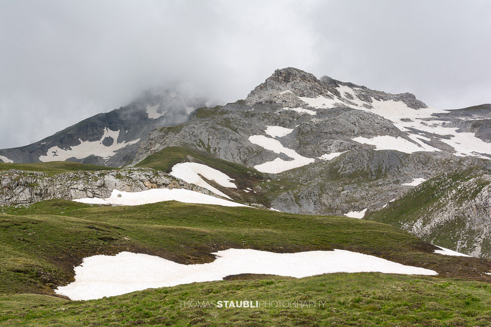 Das Cufercalhorn in den Wolken