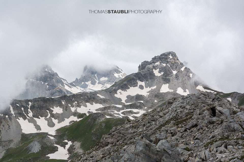 das Cufercalhorn in den Wolken