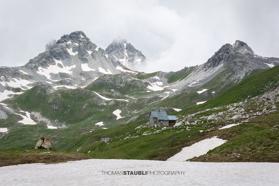 Trübes Wetter auf der Cufercalhütte