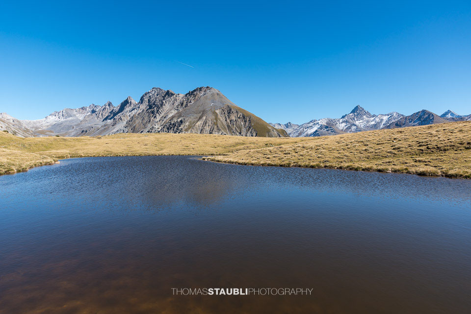 Bergpanorama auf dem Cuolm da Latsch