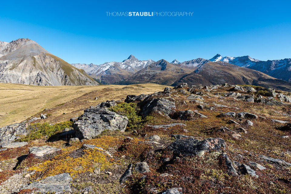Bergpanorama auf dem Cuolm da Latsch