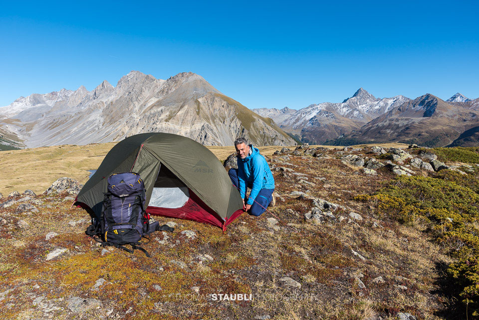 Bergpanorama auf dem Cuolm da Latsch