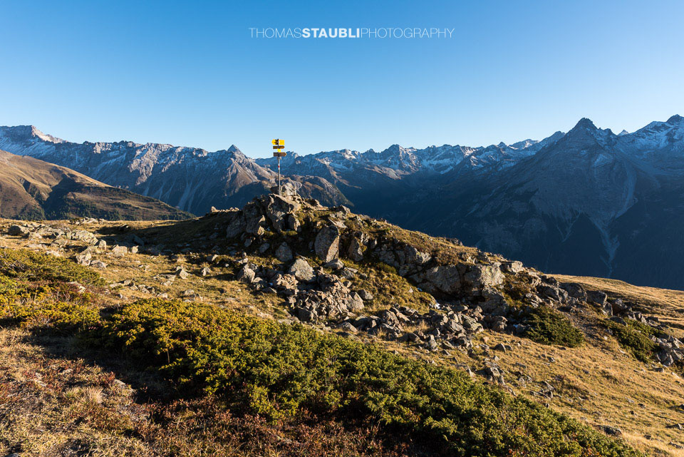 Bergpanorama auf dem Cuolm da Latsch
