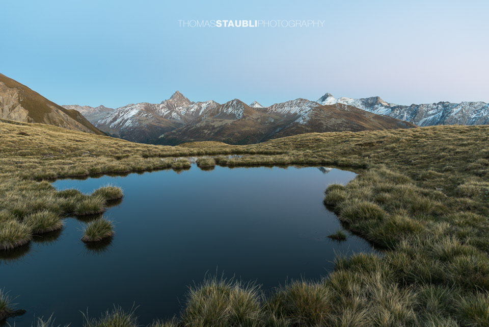 Abenddämmerung auf dem Cuolm da Latsch