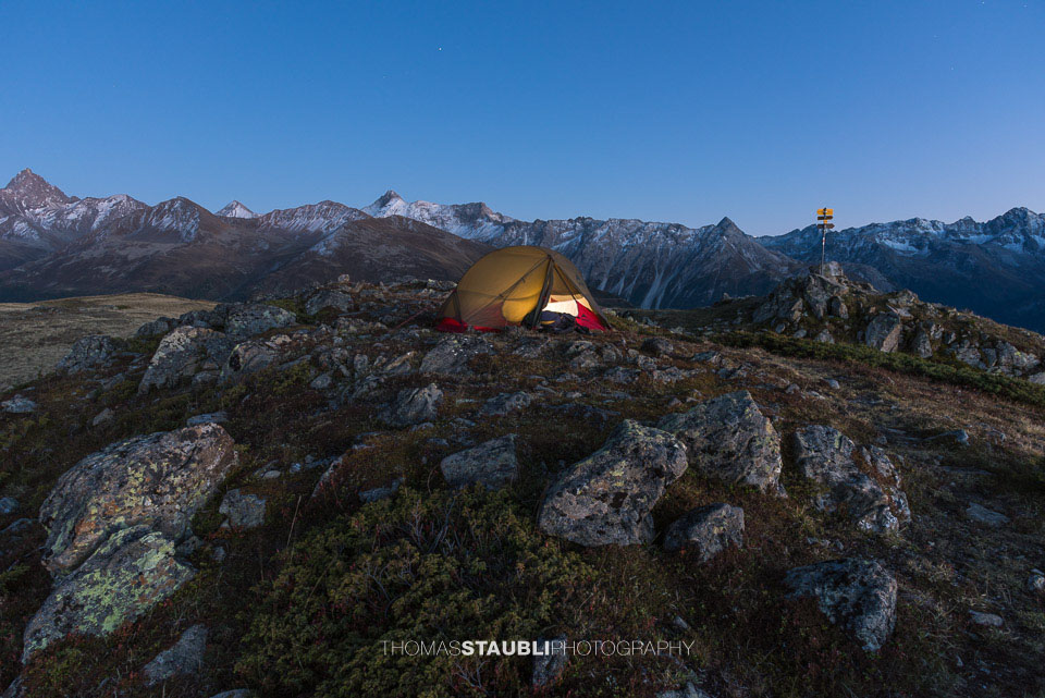 Abenddämmerung auf dem Cuolm da Latsch