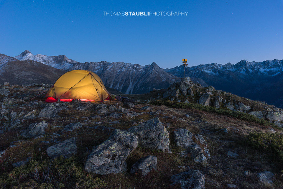 Abenddämmerung auf dem Cuolm da Latsch