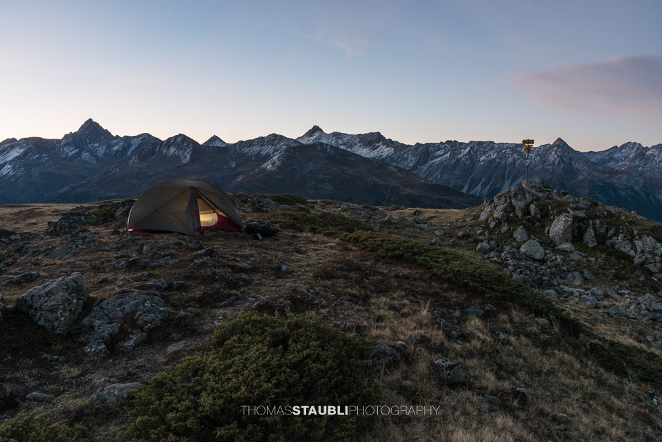 Morgendämmerung auf dem Cuolm da Latsch
