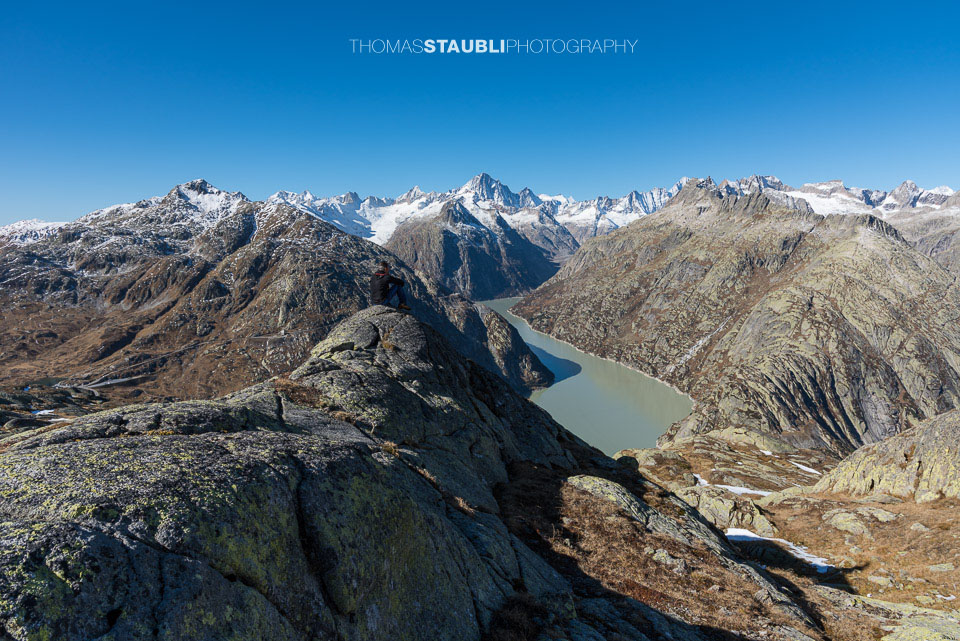 Blick vom Nägelisgrätli Richtung Grimselsee und Finsteraarhorn