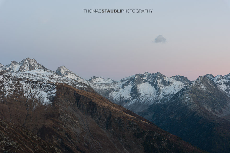 Abendstimmung über der Gotthard-Gruppe