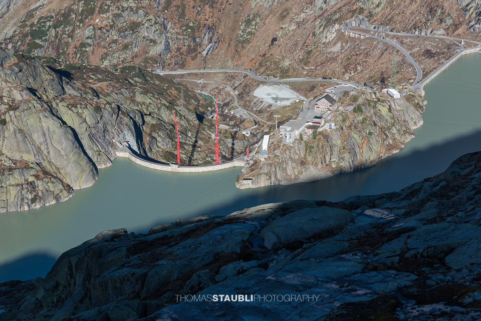 Blick hinunter auf das Grimsel Hospiz