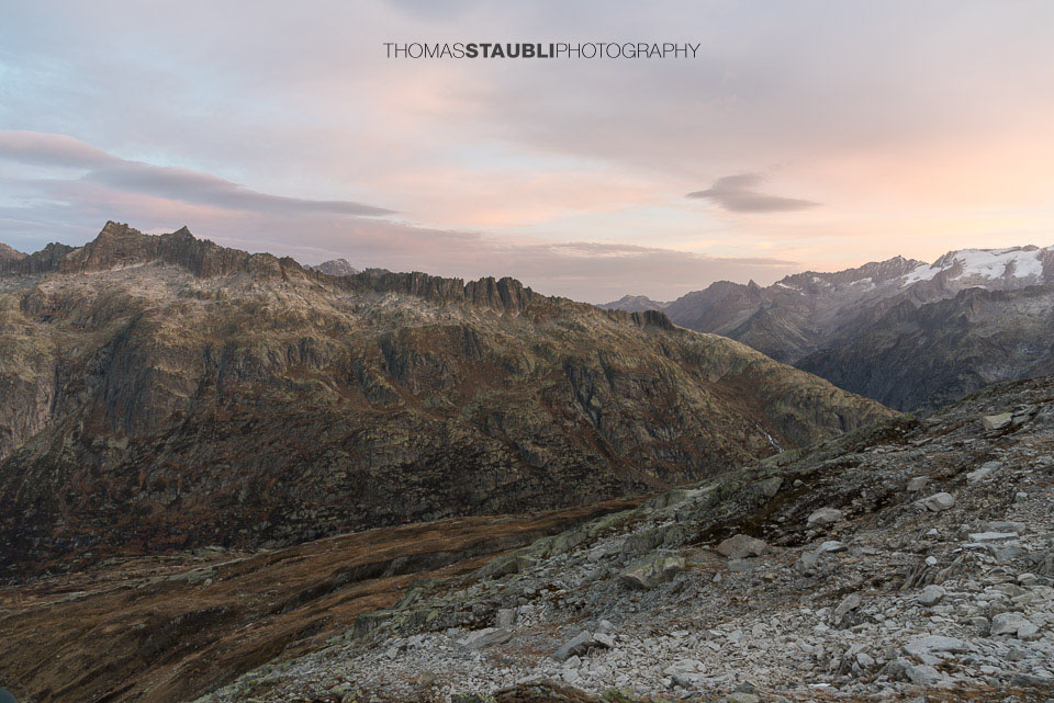 Blick zum Brüngrat und Gärstengletscher