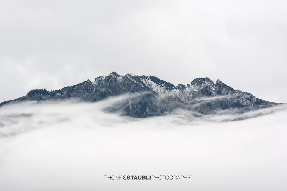 Wolken und Schnee an der Alviergruppe