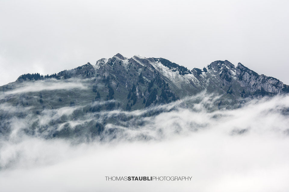 Wolken und Schnee an der Alviergruppe