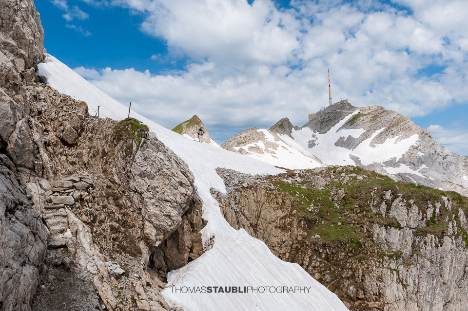 Alpstein – Blick vom Lysengrat Richtung Säntisgipfel