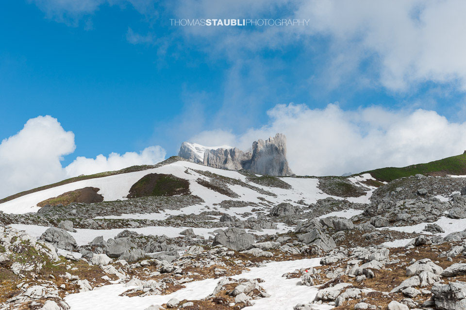 letzte Schneefelder um die Carschinahütte