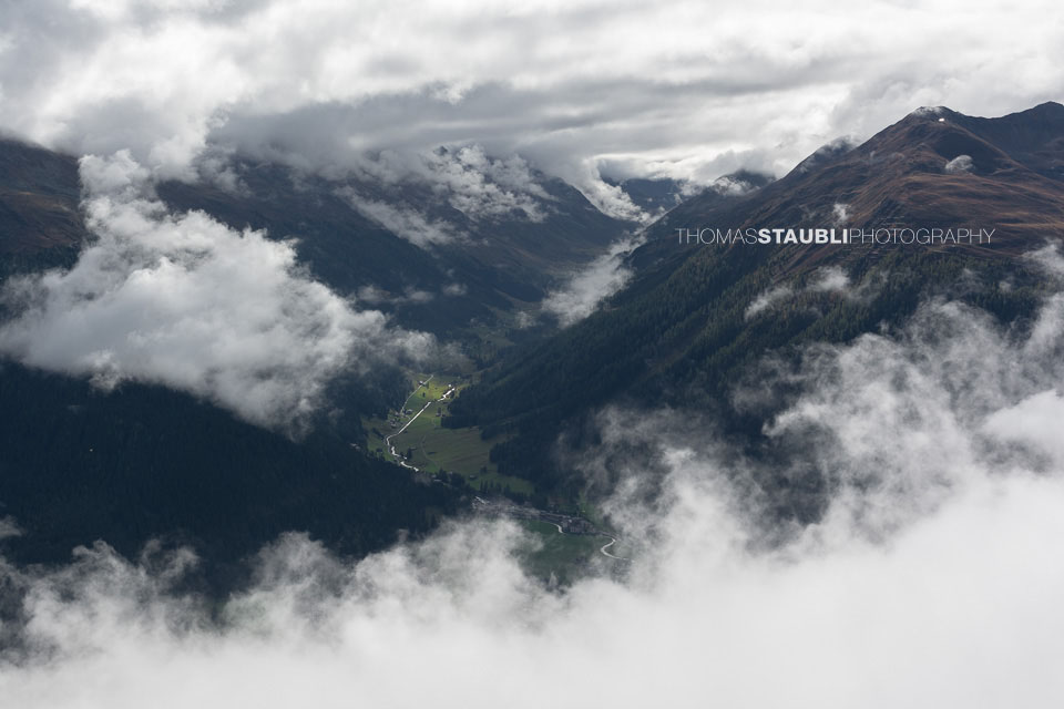 Blick vom Bergrestaurant Höhenweg Richtung Dischma