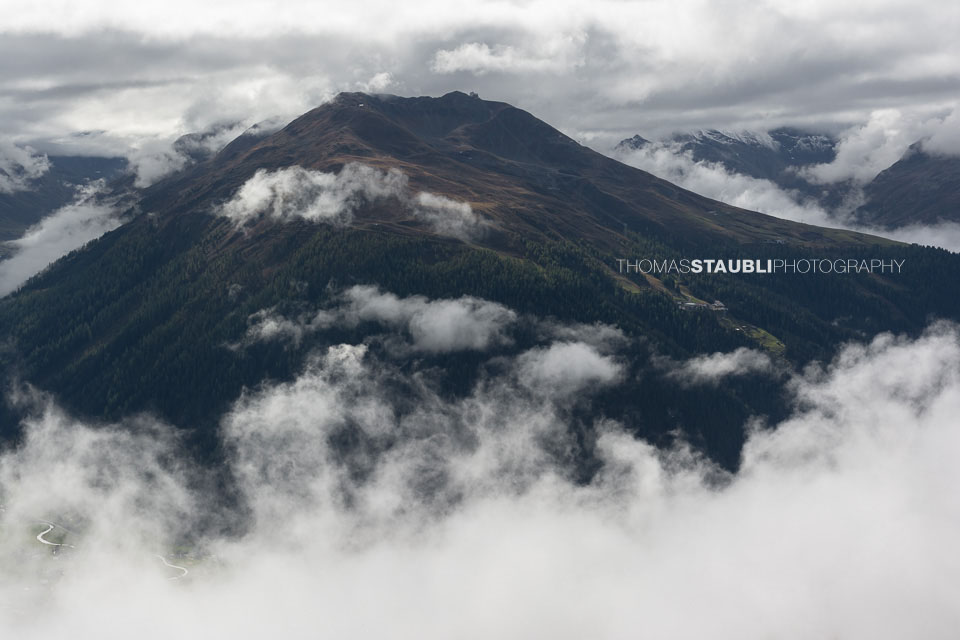 Blick vom Bergrestaurant Höhenweg Richtung Jakobshorn