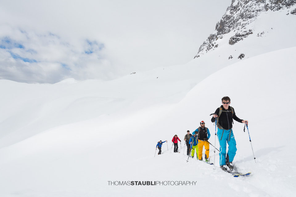 Skitourenläufer am Rätikon