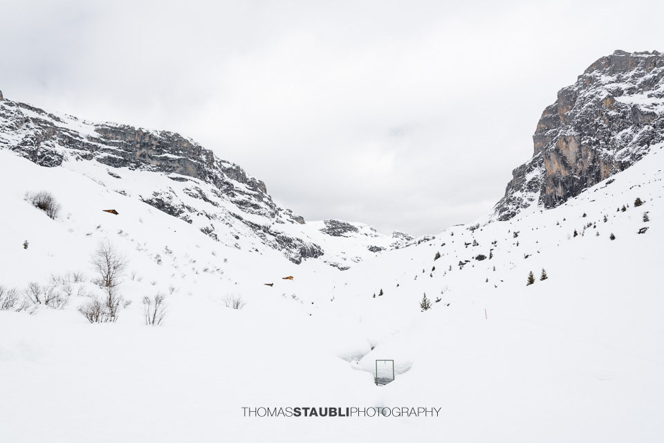 verschneite Winterlandschaft bei Partnun