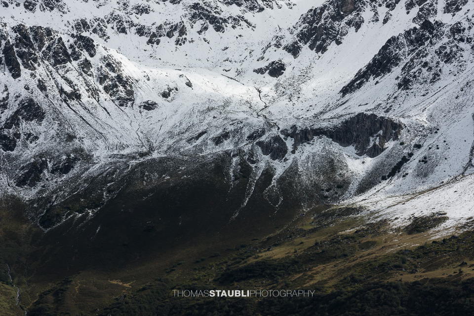 verschneite Berglandschaft bei Partnun