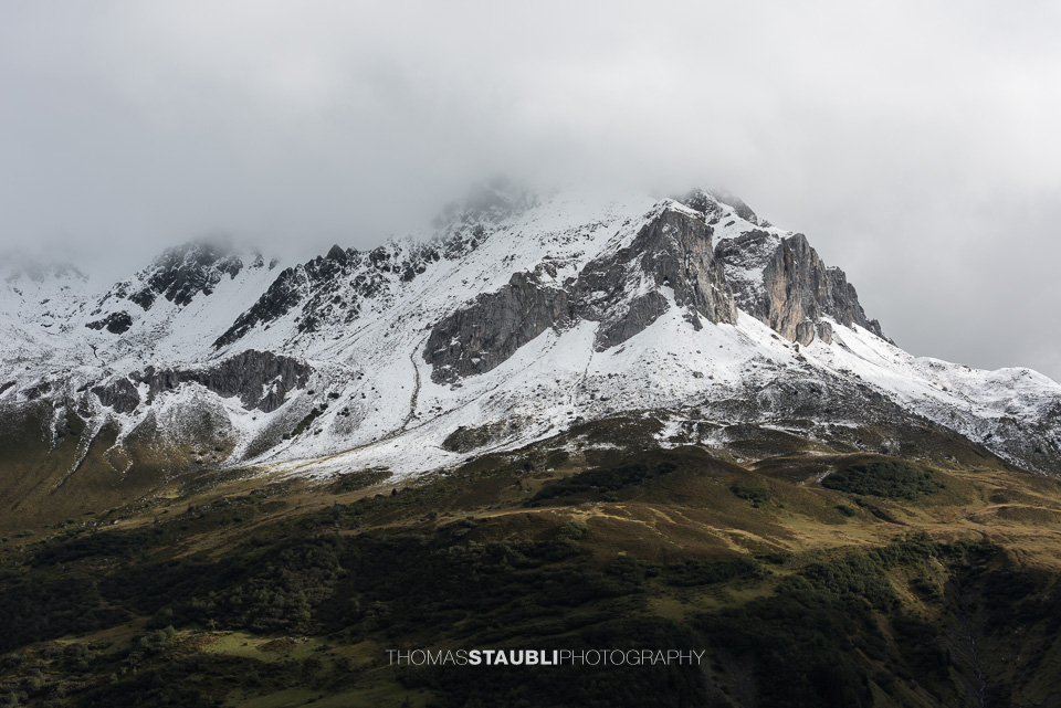verschneite Berglandschaft bei Partnun