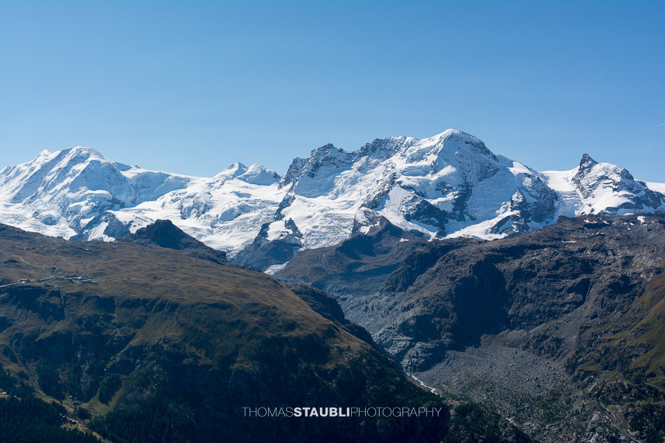 Liskamm, Castor, Breithorn und Klein Matterhorn