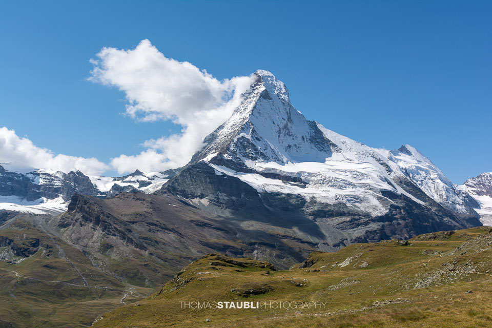 Blick vom Edelweissweg Höhbalmen Richtung Matterhorn
