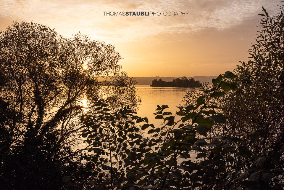 Sonnenuntergang auf dem Seedamm