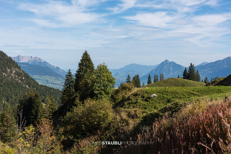 Anfang Herbst auf der Fluonalp mit Blick zum Stanserhorn