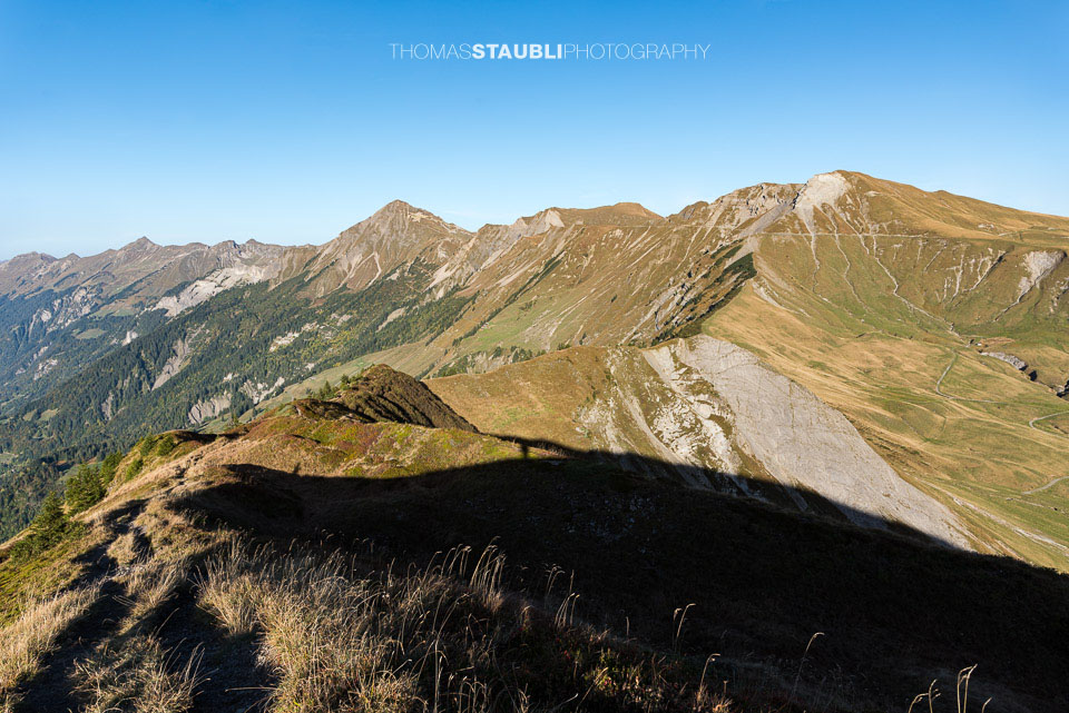 Blick vom Wilerhorn Richtung Tannhorn, Brienzer Rothorn und Höch Gumme