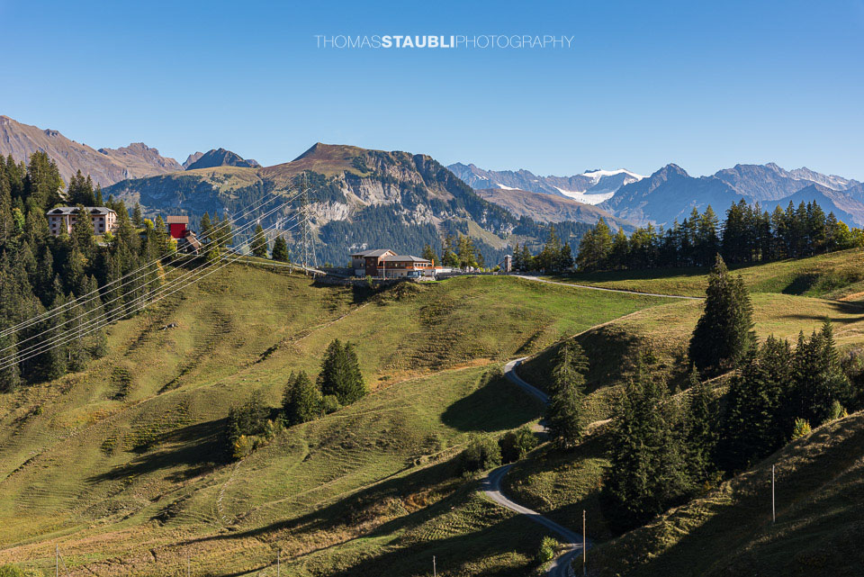 Bergpanorama hinter der Bergstation der Lungern Turren Bahn