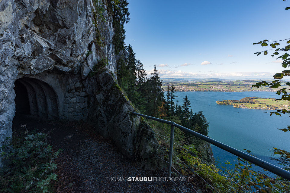 Felsenweg Bürgenstock mit Blick auf auf den Vierwaldstättersee