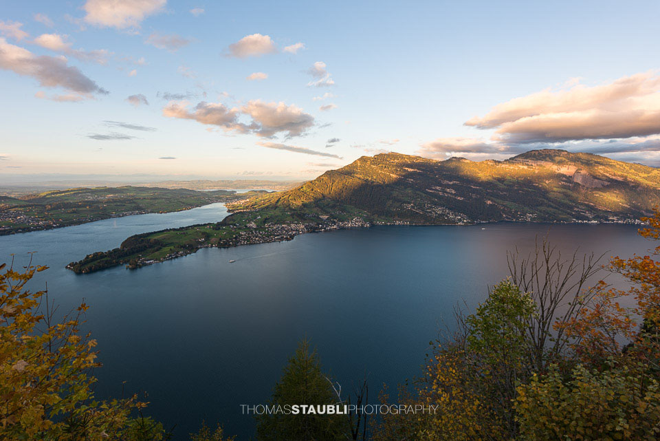 Aussicht vom Bürgenstock Richtung Weggis und Rigi