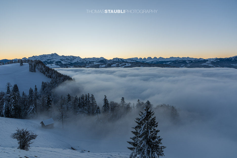 Blick vom Köbelisberg über das Nebelmeer