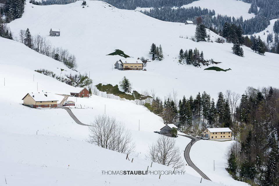 verstreute Bauernhöfe im Appenzellerland