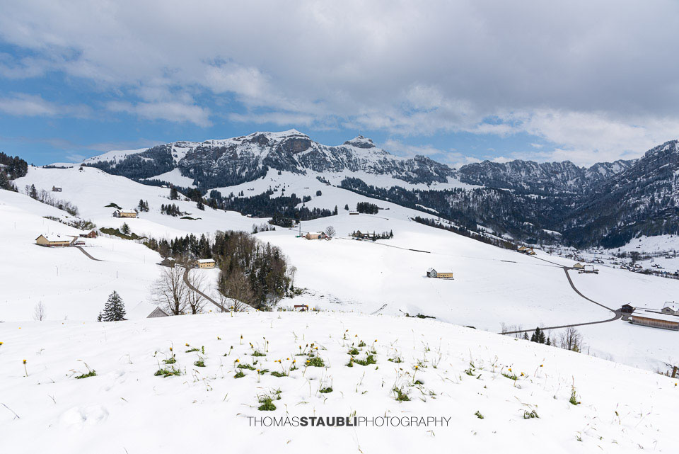 Brülisau im Appenzellerland, im Hintergrund der Hohe Kasten