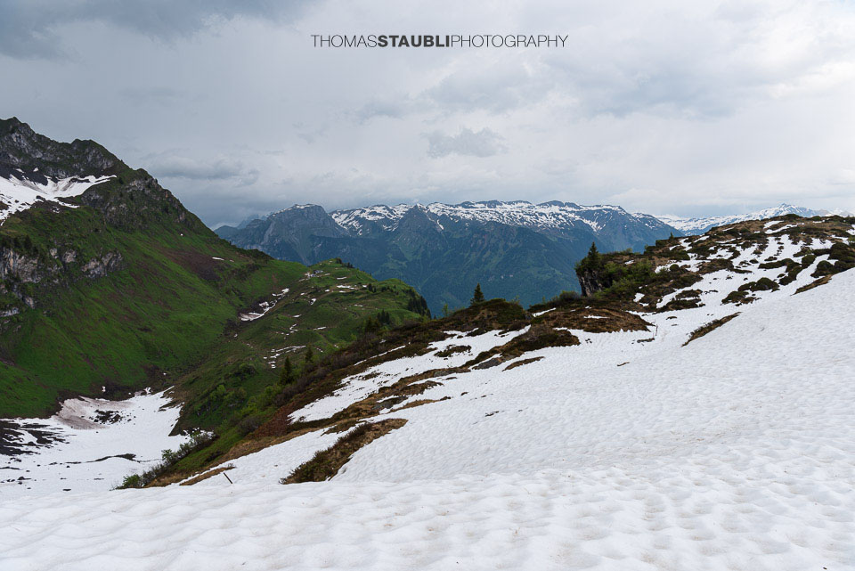 Blick zur Guppenalp-Oberstafel